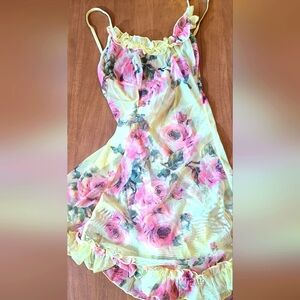 Floral mesh baby doll dress